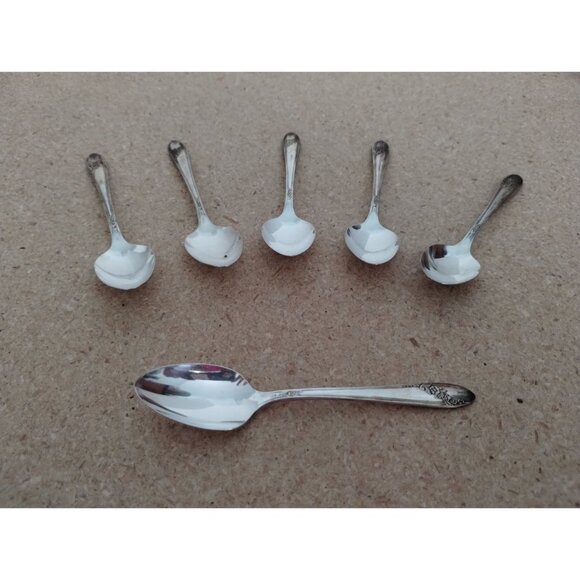 Set Of 6 Tudor Plate Oneida Community Silver-Plated Teaspoons With Ornate Handle - Picture 1 of 6